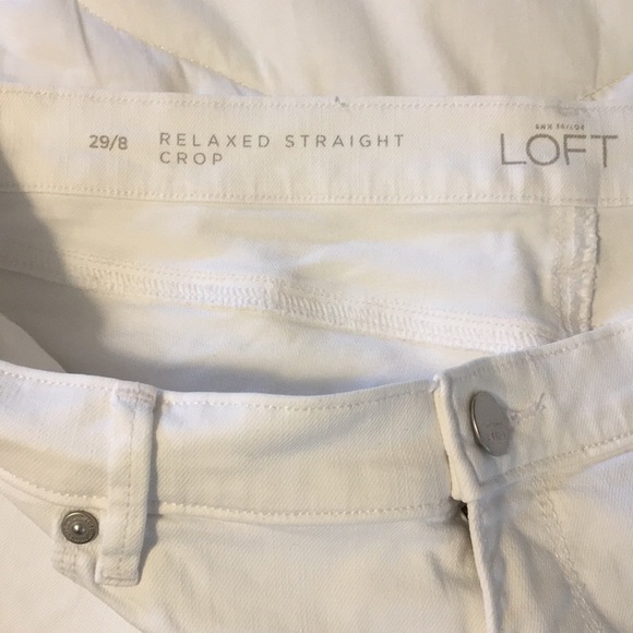 LOFT White Relaxed Straight Crop Capris SZ 8 - Picture 3 of 3